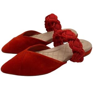 Birdies Red Flats with Braided Strap